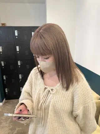 ミディアム カラー 聖斗 /ハイトーン/パーマのヘアスタイル