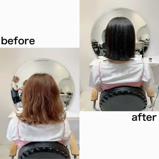 ミディアム カラー パーマ 川間 将彦のヘアスタイル