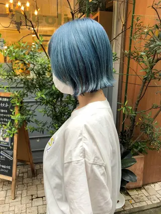 ショート カラー ボブ ブリーチ/miinaのヘアスタイル