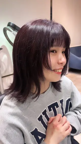 ミディアム レイヤー/暖色/ 髪質改善/永礼芳果のヘアスタイル