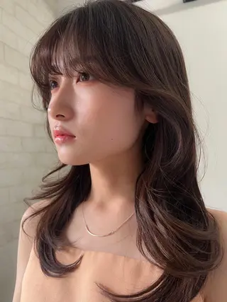 セミロング カラー 韓国JUNOヘア narumi‎🤍のヘアスタイル