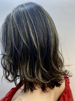 ミディアム カラー 艶髪カラー&ウルフ フルカワ ヒロズミのヘアスタイル