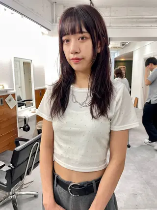 ミディアム カラー レイヤー/似合わせ TAKUYAのヘアスタイル