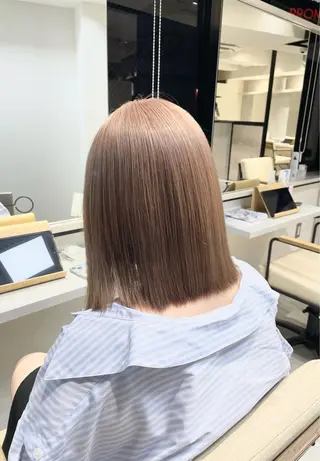 ミディアム カラー fuka/梅田/ ミルクティーベージュのヘアスタイル