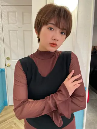 ショート 縮毛/ショート/ ボブ/レイヤー/小原のヘアスタイル