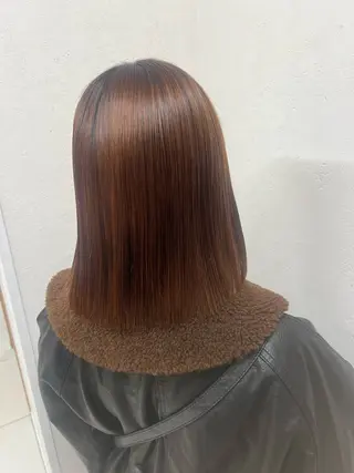 ミディアム ボブ/縮毛矯正/ カラー/さちかのヘアスタイル