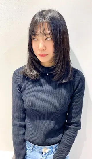 ミディアム カラー 髪質改善水素TR× レイヤーカット/熊澤のヘアスタイル