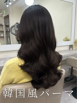 セミロング パーマ 韓国風パーマ/ヘア セット/店長みづきのヘアスタイル