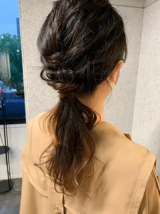 セミロング カラー ヘアアレンジ 名駅/大人可愛い /艶髪/流音のヘアスタイル