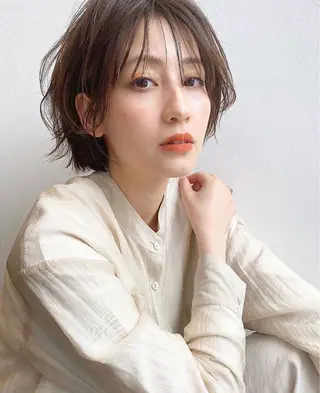 ショート カラー k-twoたき✨艶感 カラー/美髪矯正のヘアスタイル