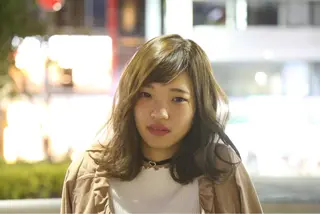 セミロング カラー パーマ オーストヘアージジ所属・TAI透明カラー 柔らかい縮毛矯正のヘアスタイル