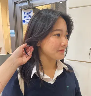 セミロング mao♡ベージュ/ 顔周りカットのヘアスタイル