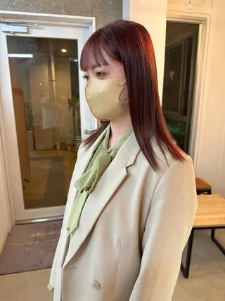 セミロング カラー 八谷 将平のヘアスタイル