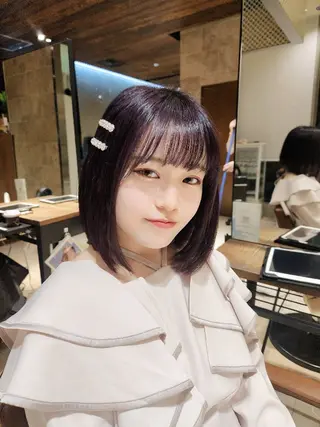 ミディアム カラー Nanako。/韓国 ヘア/顔周りカットのヘアスタイル