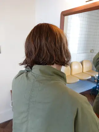 ショート カラー パーマ ボブパーマ/パーマ ウルフパーマのヘアスタイル