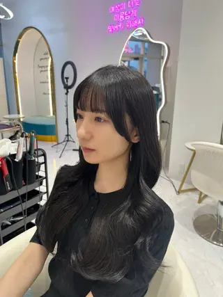 ロング カラー 名古屋/透明感カラー /韓国ヘア/高木梨帆のヘアスタイル