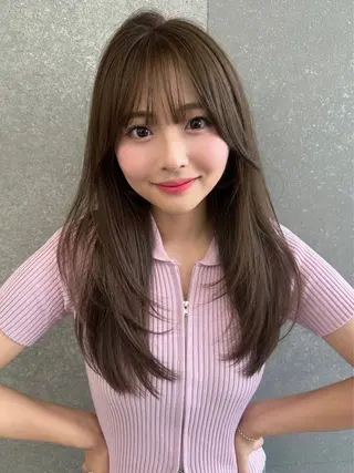 セミロング まいか🤎髪質改善 ミルクティーボブ🎀のヘアスタイル