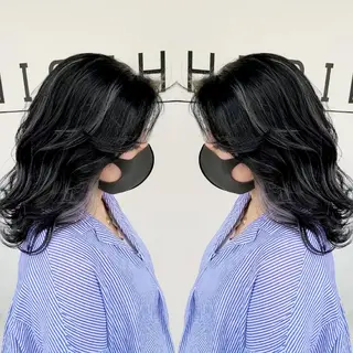 セミロング カラー cherie所属・バレイヤージュ/ ハイライト/大内格のヘアスタイル