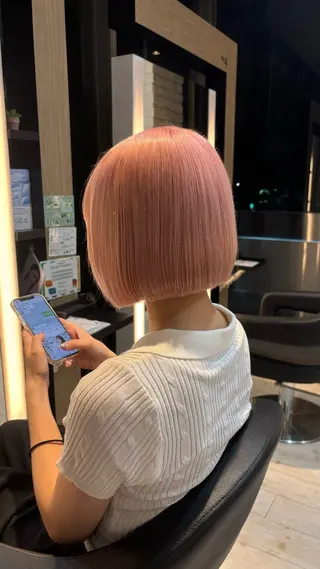 カラー miyu/ボブ/ 透明感カラー/栄のヘアスタイル