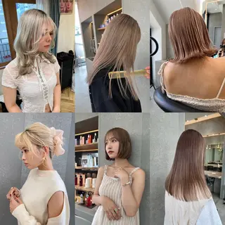 セミロング カラー Elissumeda所属・ブリーチ特化 梅田本多翔のヘアスタイル