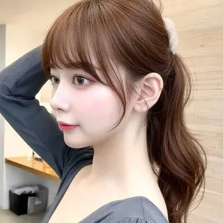 ロング 顔周りカット／垢抜け ／京都河原町／ミケのヘアスタイル