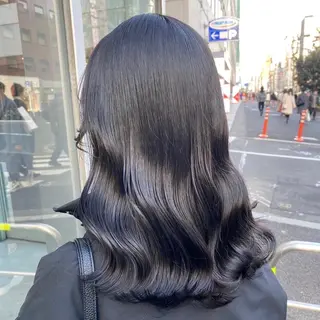 ロング カラー 韓国っぽ♡寒色/暗髪 🫧MOEKA🦋のヘアスタイル