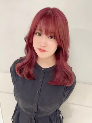 ミディアム カラー りおな/エクステ /ミルクティーカラーのヘアスタイル