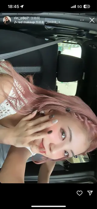 ロング カラー ブリーチなしカラー ダブルカラーエクステのヘアスタイル