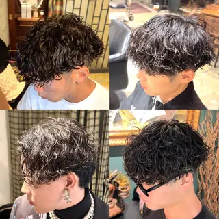 パーマ メンズ メンズパーマ眉毛 特化アユム🔥のヘアスタイル
