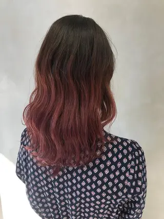 セミロング カラー エフェクトブリーチ/ 長木雄飛のヘアスタイル