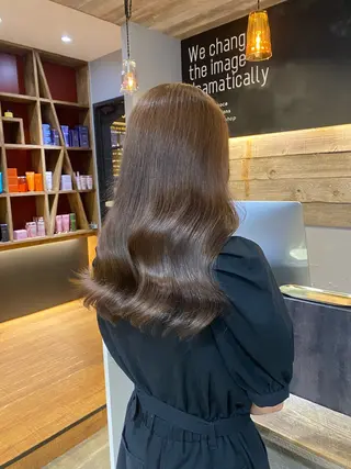 セミロング カラー 前田 竜一のヘアスタイル