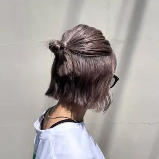 ショート カラー ヘアアレンジ 暖色ダブルカラーボブ レイヤー🌈AINAのヘアスタイル