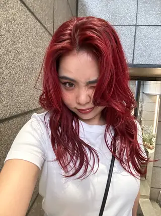 ミディアム ayano🍒パーマ 暖色カラーのヘアスタイル