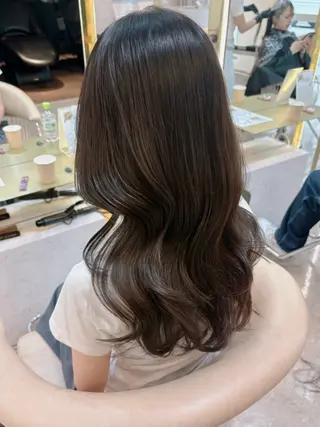ロング カラー moeka レイヤー /艶カラー/韓国のヘアスタイル