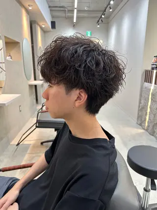 ショート パーマ メンズ 木下 健心のヘアスタイル