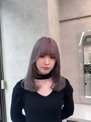 ミディアム カラー ヘアアレンジ ハイトーン/ボブ /misakiのヘアスタイル