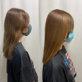 セミロング パーマ 髪質改善/縮毛矯正 /ブリーチ矯正/岡部のヘアスタイル