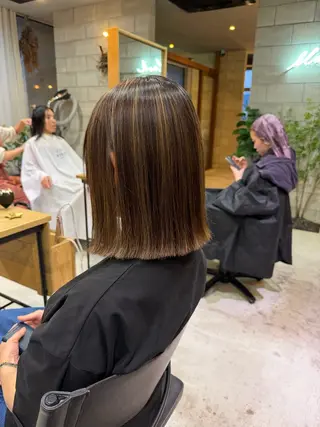 ミディアム カラー 岡崎/髪質改善/ ハイトーン/鈴木進のヘアスタイル