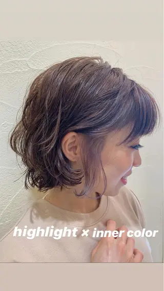 ミディアム カラー パーマ yuga/ パーマのヘアスタイル