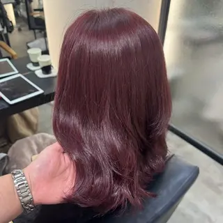 ミディアム カラー ヘアアレンジ 透明感カラー ももかのヘアスタイル