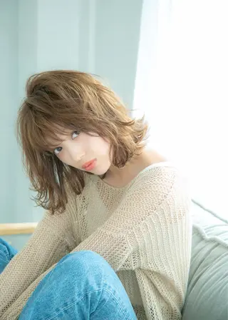 ミディアム レイヤー/韓国❣️ 美髪矯正/おばかんのヘアスタイル