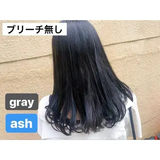 セミロング カラー パーマ ヘアアレンジ ♡透け感カラー 大賀哲平♡のヘアスタイル