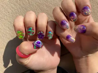 ショート カラー ヘアアレンジ ネイル マツエク・マツパ 💓💓彩 音💓💓のマツエク・マツパデザイン