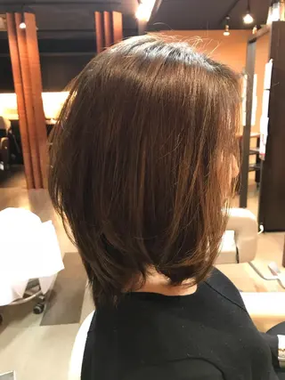 ミディアム 🔶艶髪レイヤー 縮毛矯正 金山🔶のヘアスタイル