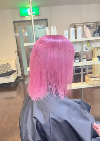 ミディアム カラー 編み込みエクステ/ ハイトーン りょすけのヘアスタイル