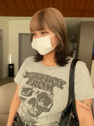 ミディアム カラー ハイトーン大好き 美容師🕊️aiのヘアスタイル