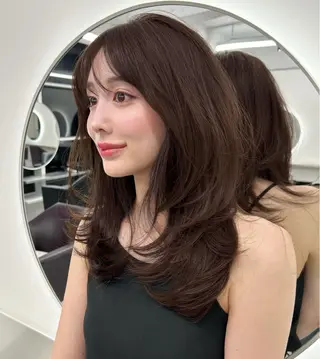 セミロング カラー 色っぽヘア🫧 REI🫧のヘアスタイル