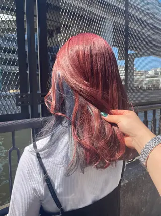 セミロング カラー 👑派手髪/カット 👑ANRYのヘアスタイル