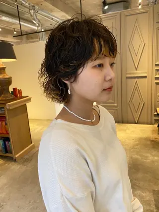 カラー パーマ RIN／韓国ヘア レイヤーカットのヘアスタイル