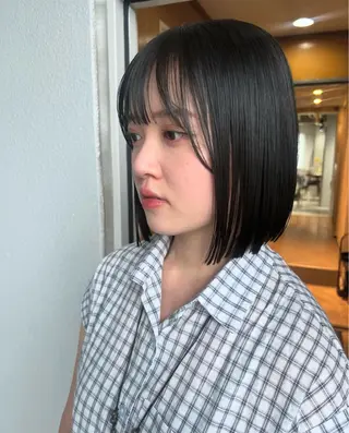 ショート カラー akane/ボブ /オリーブ/ブラウンのヘアスタイル